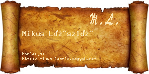 Mikus László névjegykártya